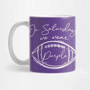 On Saturdays We Wear Purple // Vintage School Spirit // Go Purple Script Mug